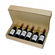 Coffret 3 bouteilles en carton kraft cannelé 41 cm (h)