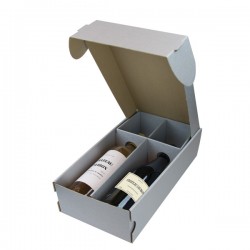 Coffret pour 2 bouteilles silver argent