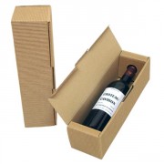 Coffret 3 bouteilles en carton kraft cannelé 41 cm (h)